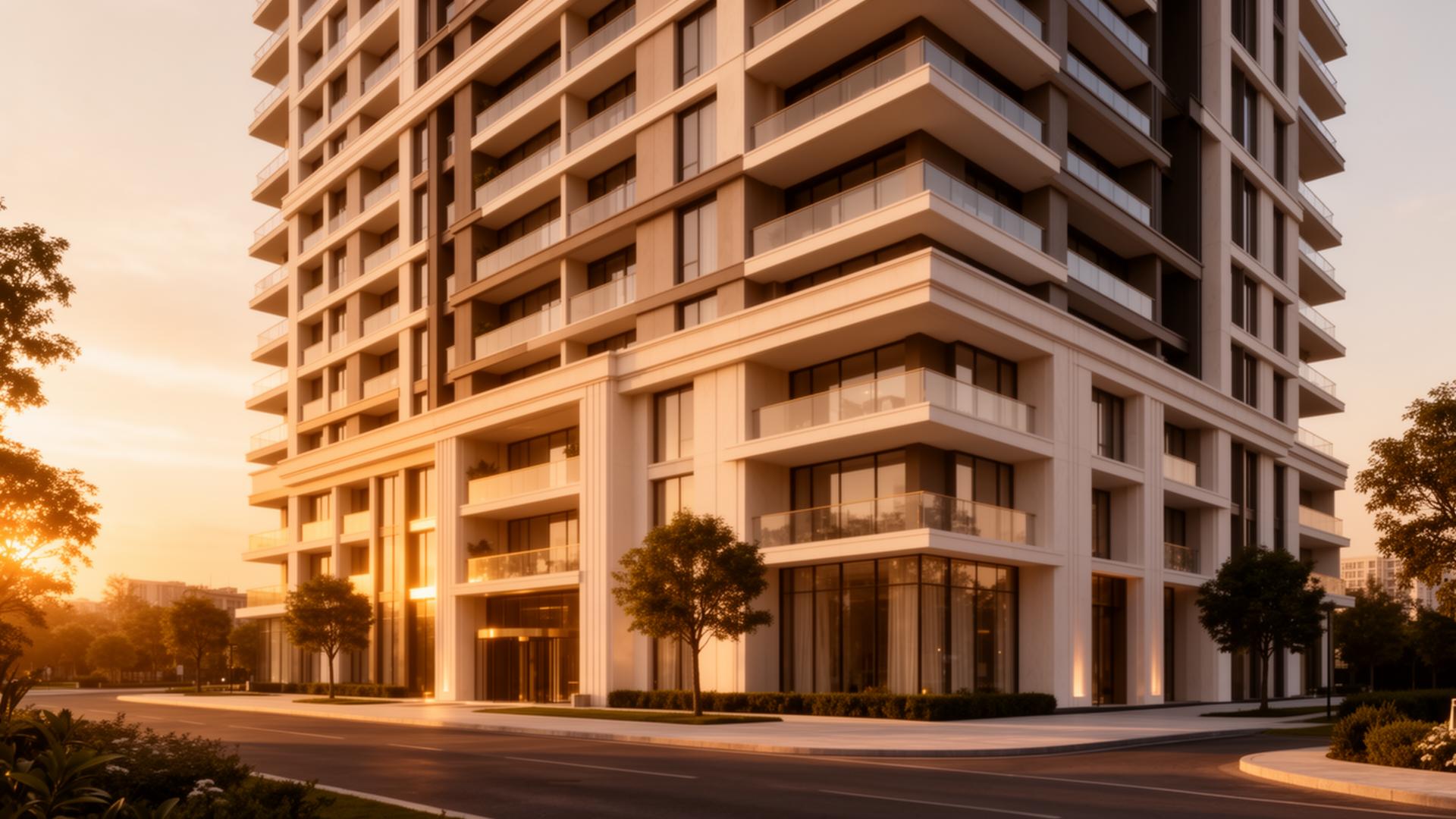 Luxury modern apartment building